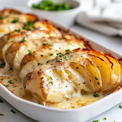 Crispy Hasselback Potato Gratin Recipe | Creamy & Cheesy Side Dish