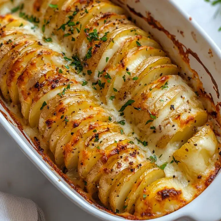 Crispy Hasselback Potato Gratin Recipe | Creamy & Cheesy Side Dish
