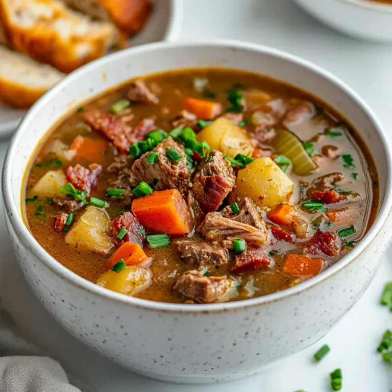 Crockpot Million Dollar Beef & Bacon Soup Recipe | Easy Slow Cooker Meal