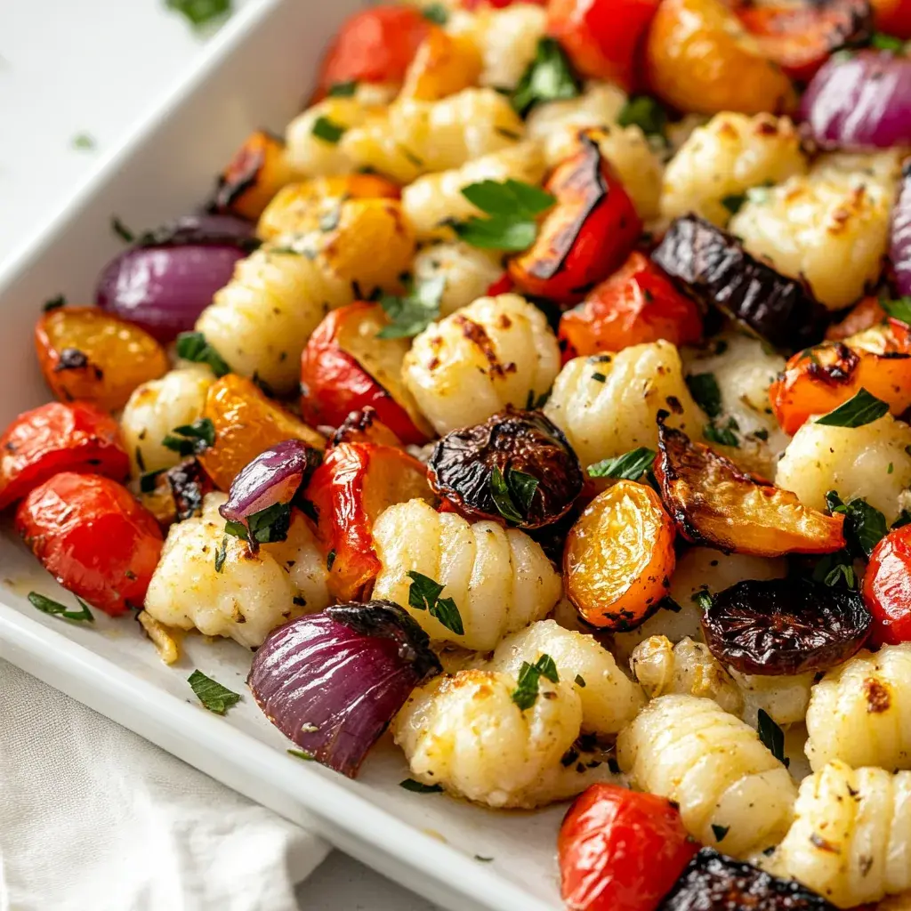 Sheet Pan Cottage Cheese Gnocchi with Roasted Vegetables | Easy Healthy Dinner Recipe