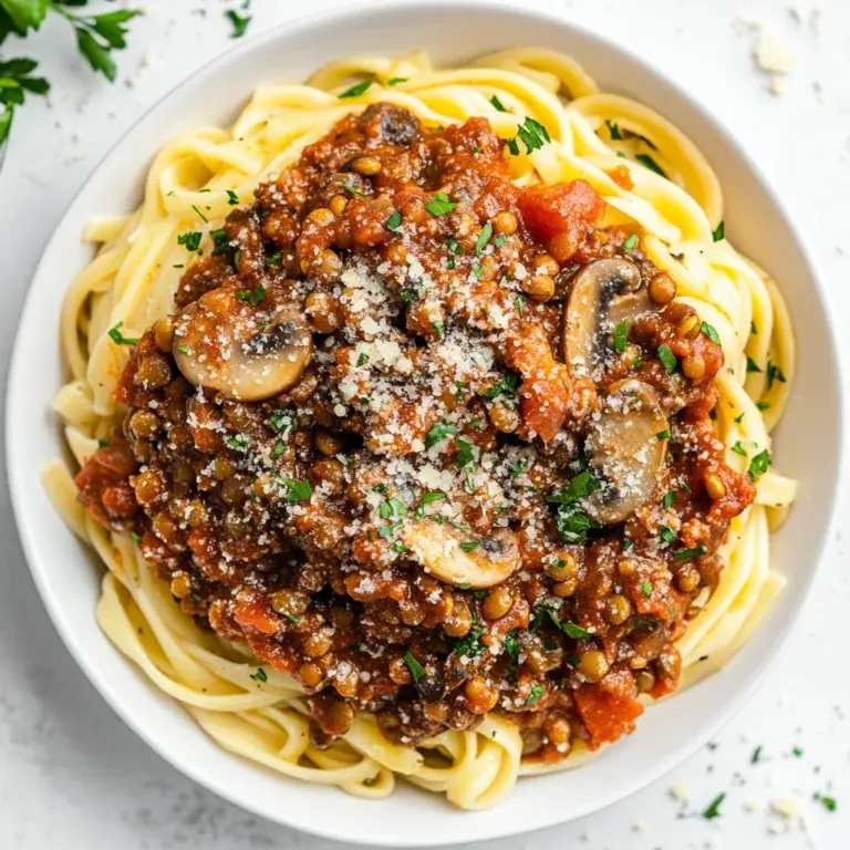 Slow Cooker Lentil & Mushroom Bolognese Recipe | Easy Vegan Dinner