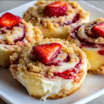 Delicious Strawberry Cream Cheese Crumble Rolls Recipe | Sweet & Easy Dessert