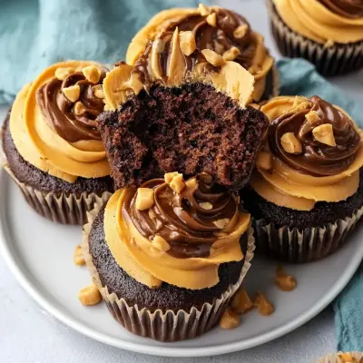 Delicious Peanut Butter Chocolate Cupcakes Recipe | Easy & Moist Treats