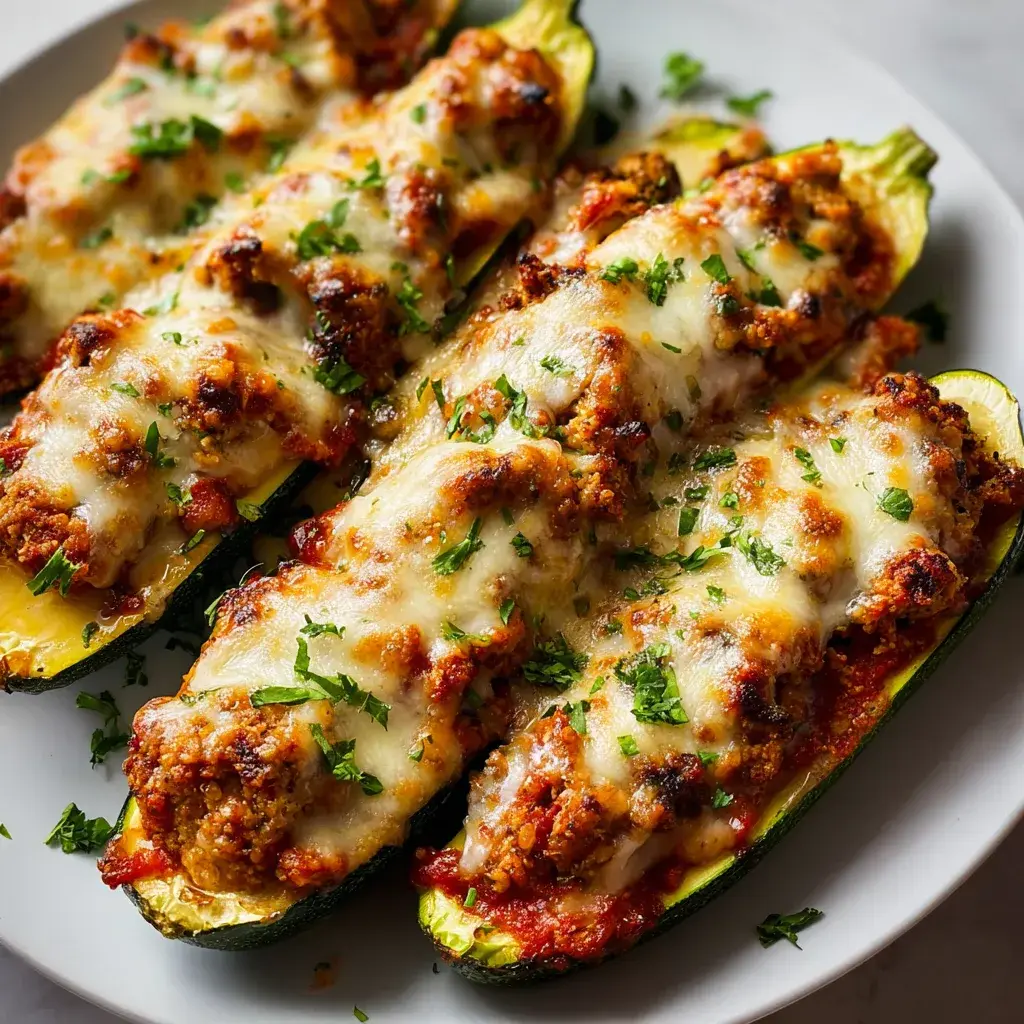 Crispy Chicken Parmesan Zucchini Boats | Easy Low-Carb Dinner Recipe
