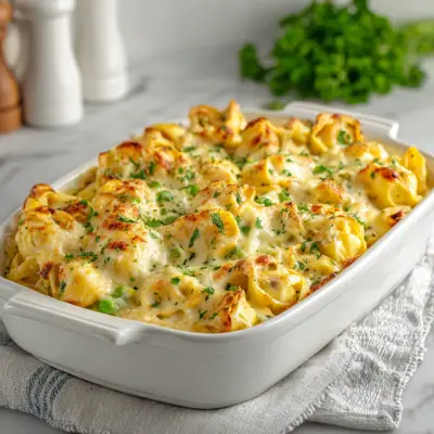 Creamy Alfredo Tortellini Bake Recipe | Easy & Delicious Dinner Idea