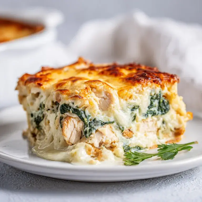 Delicious Cheesy Chicken and Spinach Casserole Recipe | Easy & Healthy Comfort Food