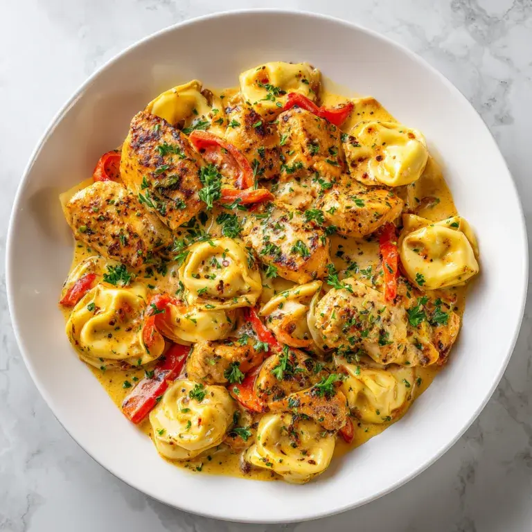 Delicious Cajun Chicken Tortellini with Garlic Sauce | Easy Spicy Pasta Recipe