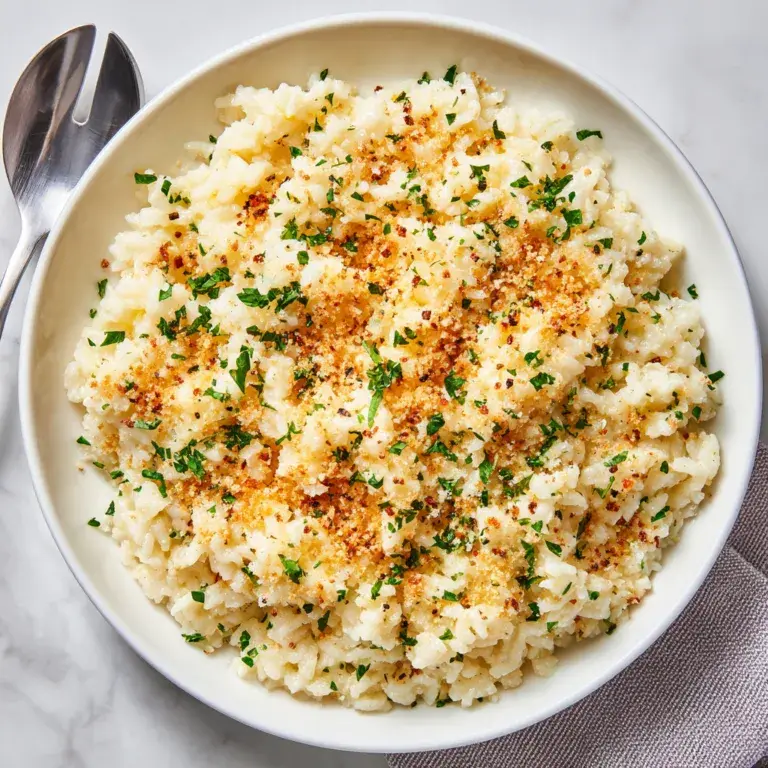Delicious Parmesan Garlic Rice Recipe | Easy & Flavorful Side Dish