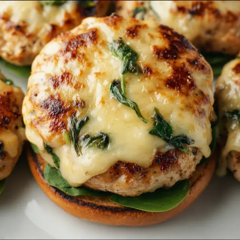 Delicious White Cheddar Spinach Chicken Burgers Recipe | Healthy & Flavorful