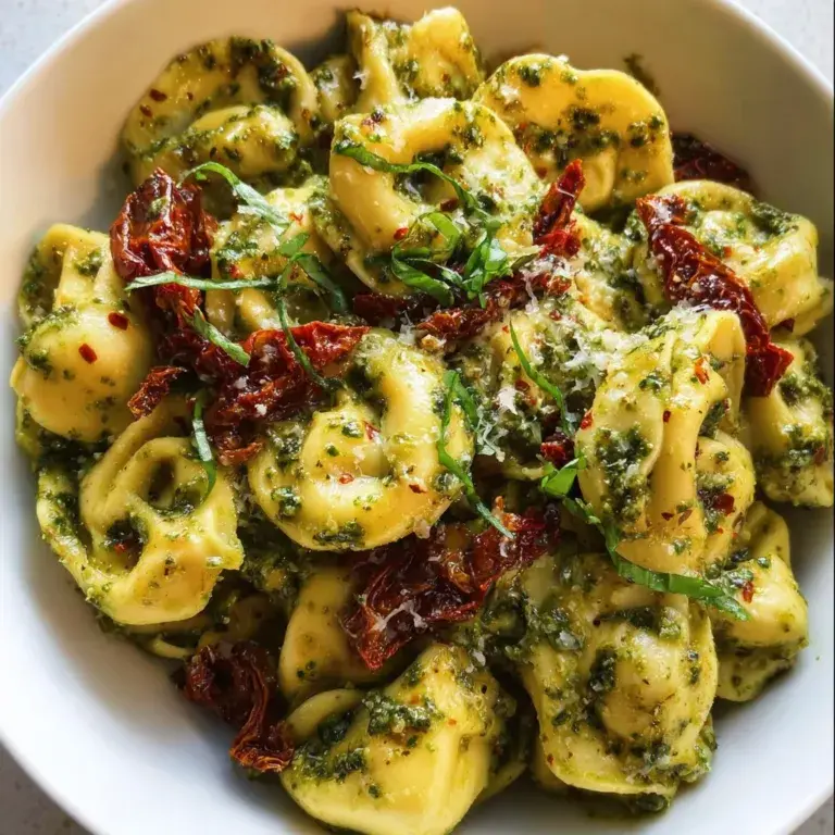 Delicious Pesto Tortellini with Sundried Tomatoes Recipe | Easy & Flavorful Meal