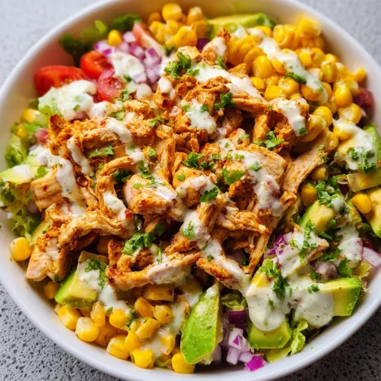 Delicious BBQ Chicken Salad with Avocado & Corn | Healthy & Easy Recipe