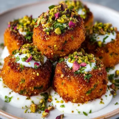 Sweet Potato Croquettes with Burrata Dip & Pistachio | Delicious Appetizer Recipe