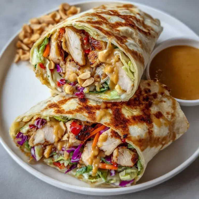 Fresh Thai Peanut Chicken Wrap | Delicious & Healthy Thai Wrap Recipe