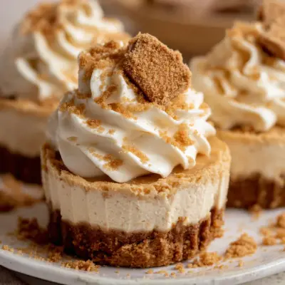 No-Bake Mini Biscoff Cheesecakes with Cookie Butter Whipped Cream – Easy & Delicious Dessert Recipe