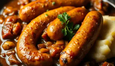 French Onion Curried Sausages