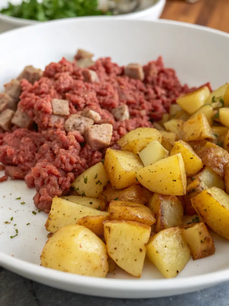 ground beef and potatoes