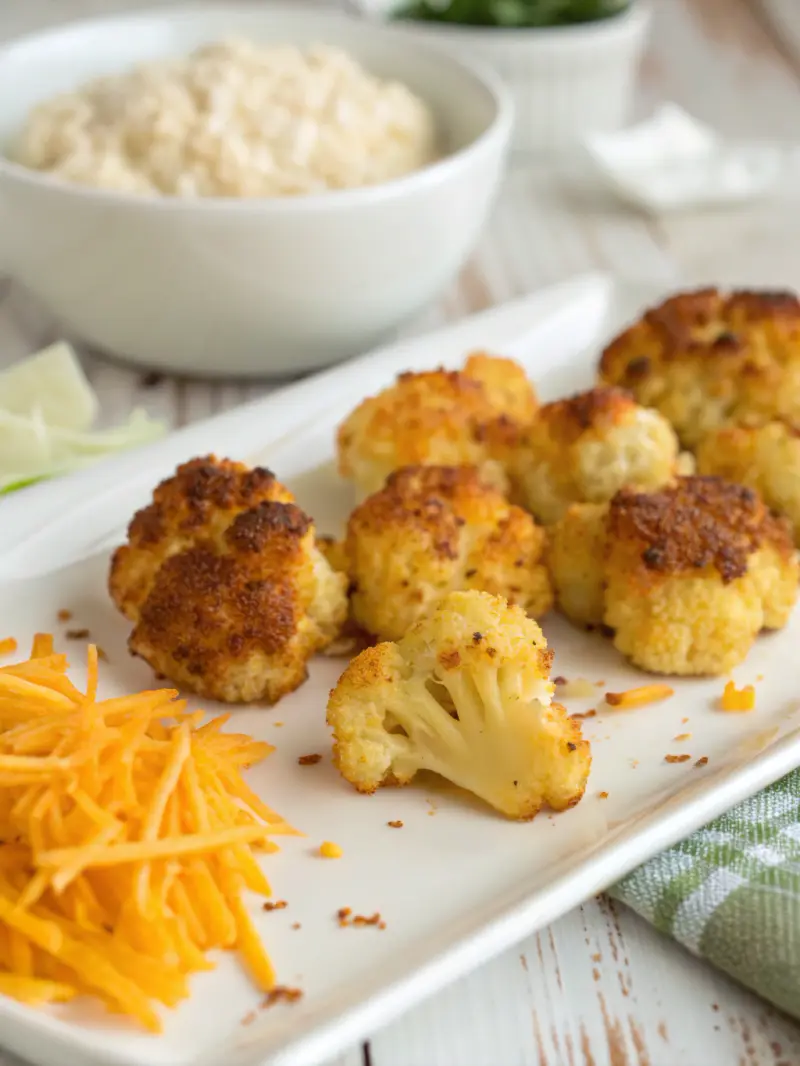 Baked Cheddar Cauliflower Bites