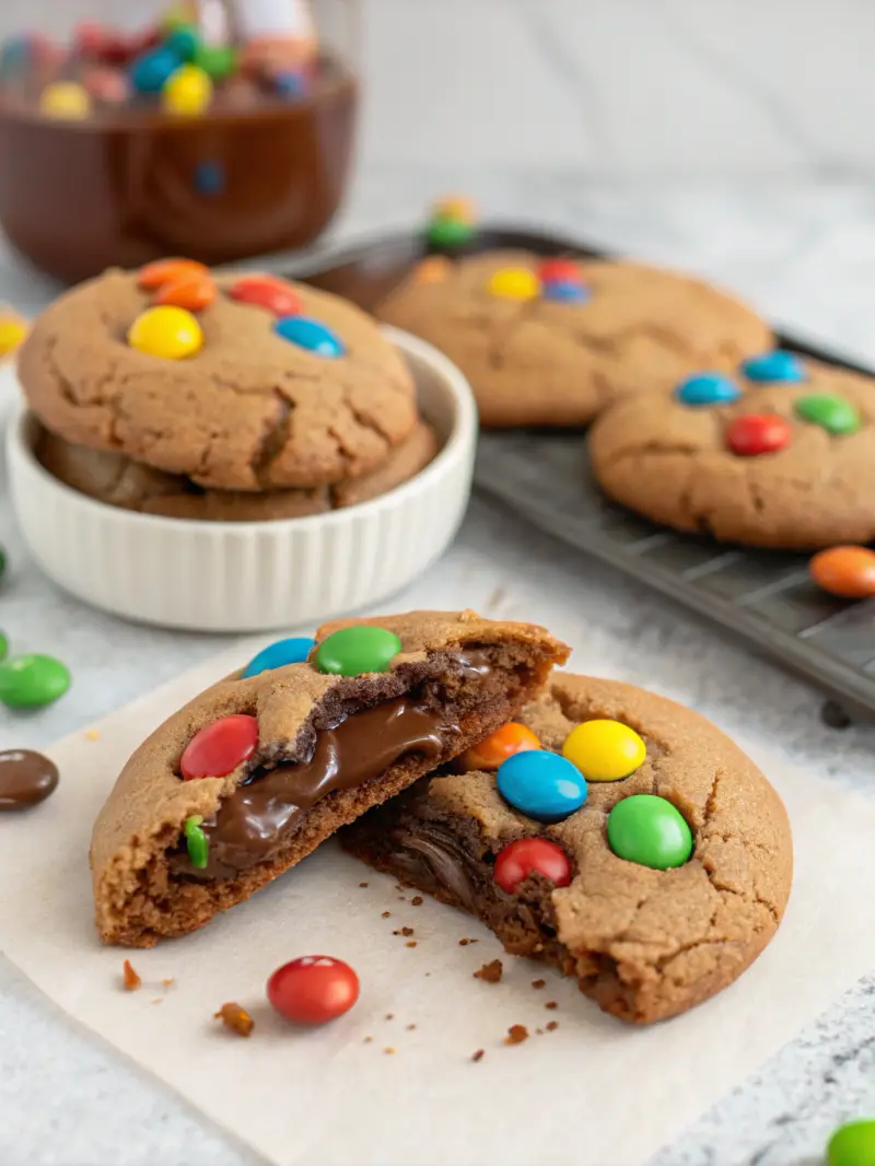 M&M Nutella Lava Cookies