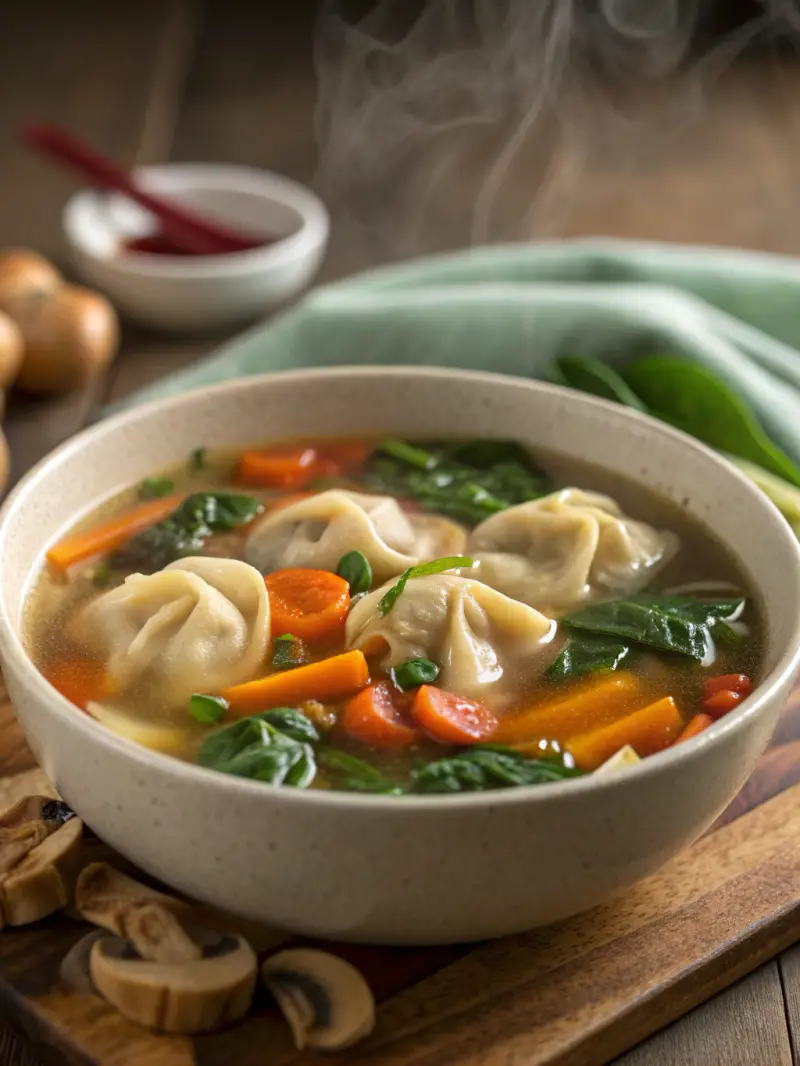 Vegetable Dumpling Soup